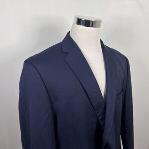 Linea Uomo 48R Sport Coat Performance Wool Navy Blue Two Button Double Vented